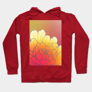 yellow peony flower on geometric backdrop Hoodie